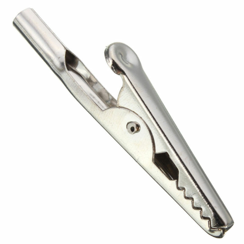 24 Stück Krokodilklemmen 51mm - Vernickelte Prüfklemmen Silber