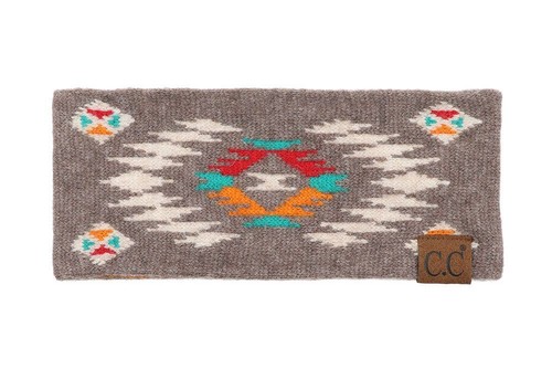 C.C Aztec Headband Soft Stretch Winter Warm Cable Knit Fuzzy Lined Ear Warmer - Picture 2 of 10