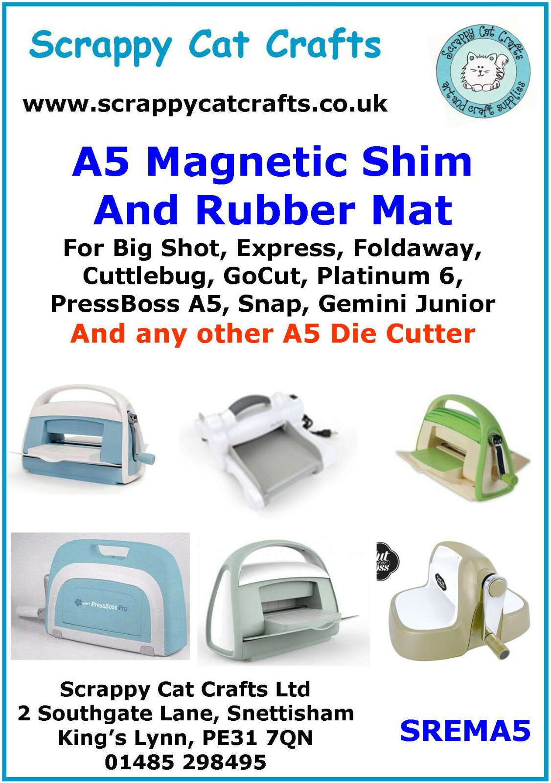 A5 Magnetic Mat & Embossing Mat for Spellbinders Sapphire+ by Scrappy Cat SREMA5