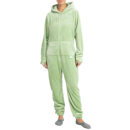 Basisstoff Kitten Damen Jumpsuit Teddy Fleece Einteiler Overall Anzug Flauschig - Bild 13 von 14