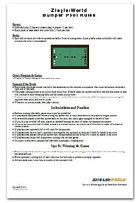 BUMPER POOL BILLIARD LAMINATED RULES & REGULATIIONS