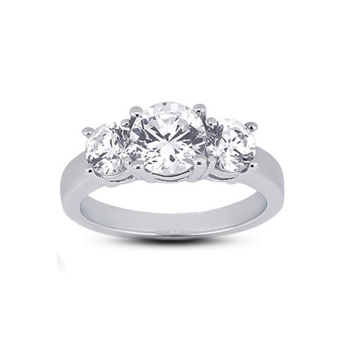 3,14ct D-SI1 Runde Natürliche Zertifizierte Diamanten 14k Klassisch Passendes Braut Set - Bild 6 von 7