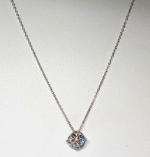 14K White Gold Lab Grown Diamond Pendant & Necklace, 17" Long W/ IGI Papers