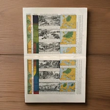 Vintage 1930 Evolution of Early Stone Age Man Ice Age Book Print Picture Diagram