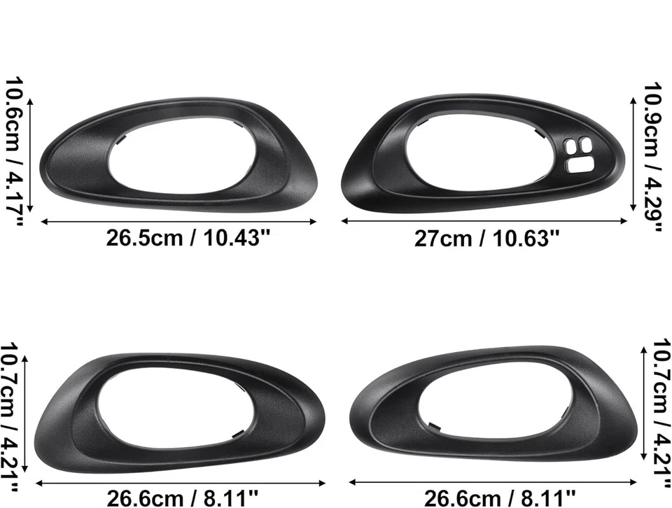 Front Rear Interior Door Handle Bezel Cover Trim for Chevy Trailblazer 2002-2009 - Image 2 of 4