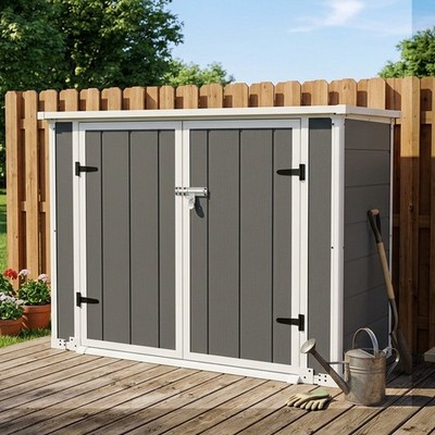 56''x29''x43.9'' Outdoor Storage Cabinet with Lockable Door Horizontal Storage Shed