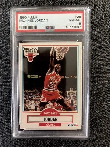 1990-91 Fleer - Michael Jordan #26 Black Line Above Biographical Information