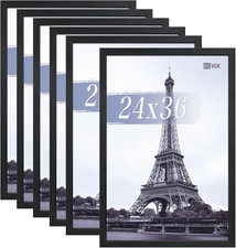 24X36 Poster Frames Black Set of 6, Wide Border Wood Picture Frame, Multi-Direct