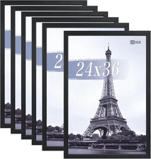 24X36 Poster Frames Black Set of 6, Wide Border Wood Picture Frame, Multi-Direct