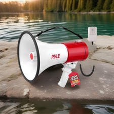 Pyle Portable Megaphone Speaker Siren Bullhorn Compact, Battery-Operated 50W