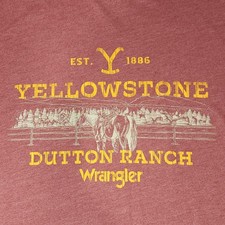 Wrangler x Yellowstone Dutton Ranch Mens XL Red T Shirt Graphic Tee Western