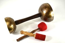 Singing Bowls with Handle / Double Handle - 1150 gr. 12 & 15 cm Antique - Sound Massage