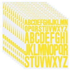 12 Sheets Alphabet Stickers, Yellow Self Adhesive Vinyl Letter Stickers Aesth...