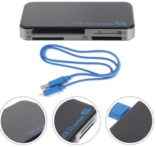 USB 3.0 Memory Card Reader Adapter 5GBPS Fit CF/TF/SD/Micro SD/XD/M2/MS Card
