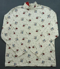 Croft Barrow Shirt Womens XL Snowman Mock Neck Holiday Long Sleeve Winter Top
