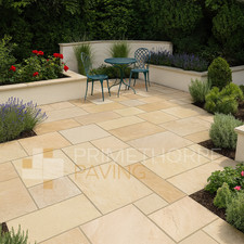 Fossil Mint Indian Sandstone Natural Garden Patio Paving Slabs 22mm Mixed Pack
