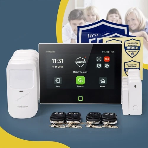 HOMSECUR Wireless WIFI 4G Home 7" Alarm System Touch Screen+Pet-Immune/Friendly