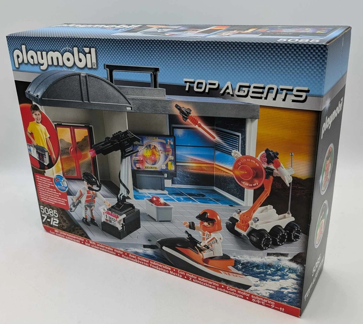 PLAYMOBIL 5085 Top Agents Agentenquartier Koffer Laser Hauptquartier Jetski NEU