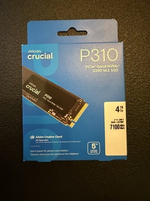 *New In Box* Crucial P310 4TB PCI Express 4.0 x4 NVMe M.2 2280 Internal SSD 