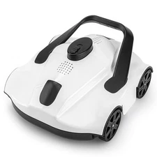 Portable Cordless Robotic Pool Cleaner - 130 Mins Runtime, Self-Parking,