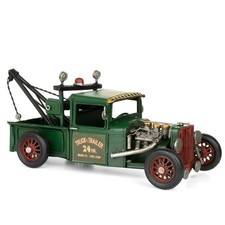 Blech-Deko Auto Abschleppfahrzeug grün Oldtimer Nostalgie Retro Blechmodell