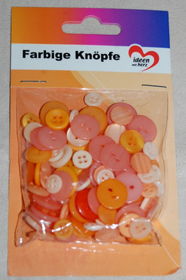 Knopf-Mix Orangetöne ca. 50 Stück 9 mm-18 mm