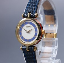 [Near MINT] Vintage Gucci 2000L Sherry Line 21mm Blue Gold Quartz Women's Watch