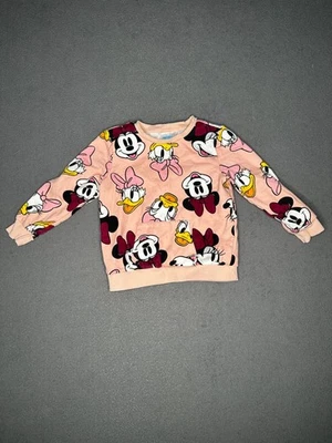 Disney Minnie Daisy Duck Niñas Sudadera Estampado Completo 100% Algodón Rosa XS - Imagen 1 de 4