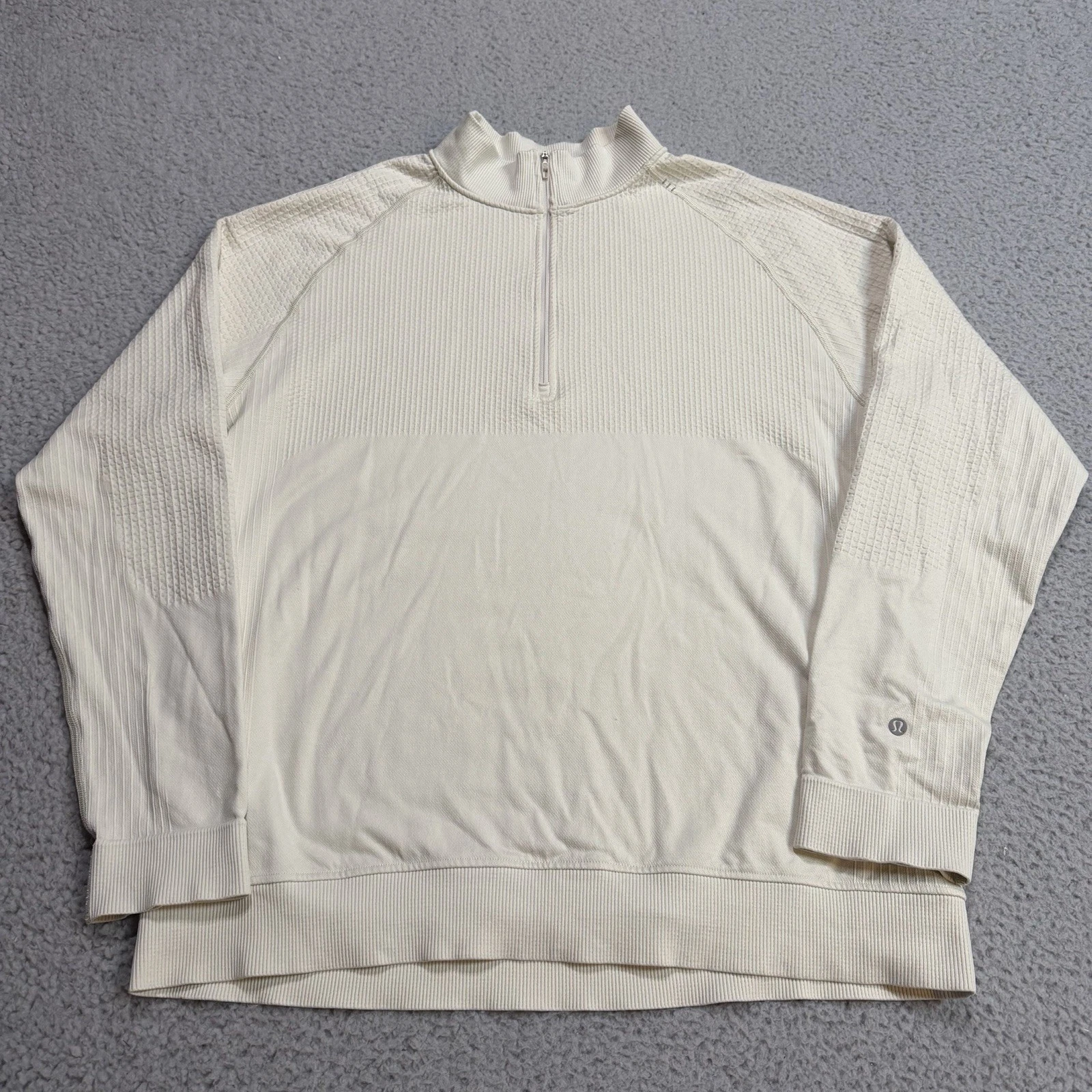 Lululemon Pullover Mens Extra Large Ivory Beige Engineered Warmth Merino Wool