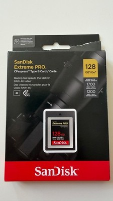 SanDisk Extreme PRO CFexpress card 128 GB NEU, 1700 MB/s Lesen, 1200 MB/s Schr.