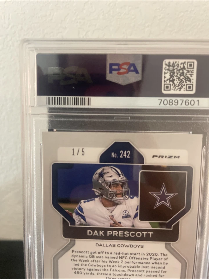 1/5 2021 Prizm Dak Prescott No Huddle Neon Green - Image 3 of 3