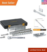 49 Pc. 1/2" Drive 6 Pt. 120XP Mechanics Tool Set, Standard & Deep, SAE/Metric...