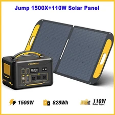 VTOMAN Jump 1500X 1500W/828Wh Portable Power Station with 110W Solar Panel