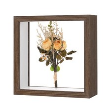 1-Pack Dried Flower Frame, 6 x 6 Inch Wooden Shadow Box Frame Coffee 