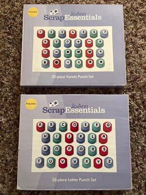 Jo Ann scrap essentials letter number variety punch set scrapbooking