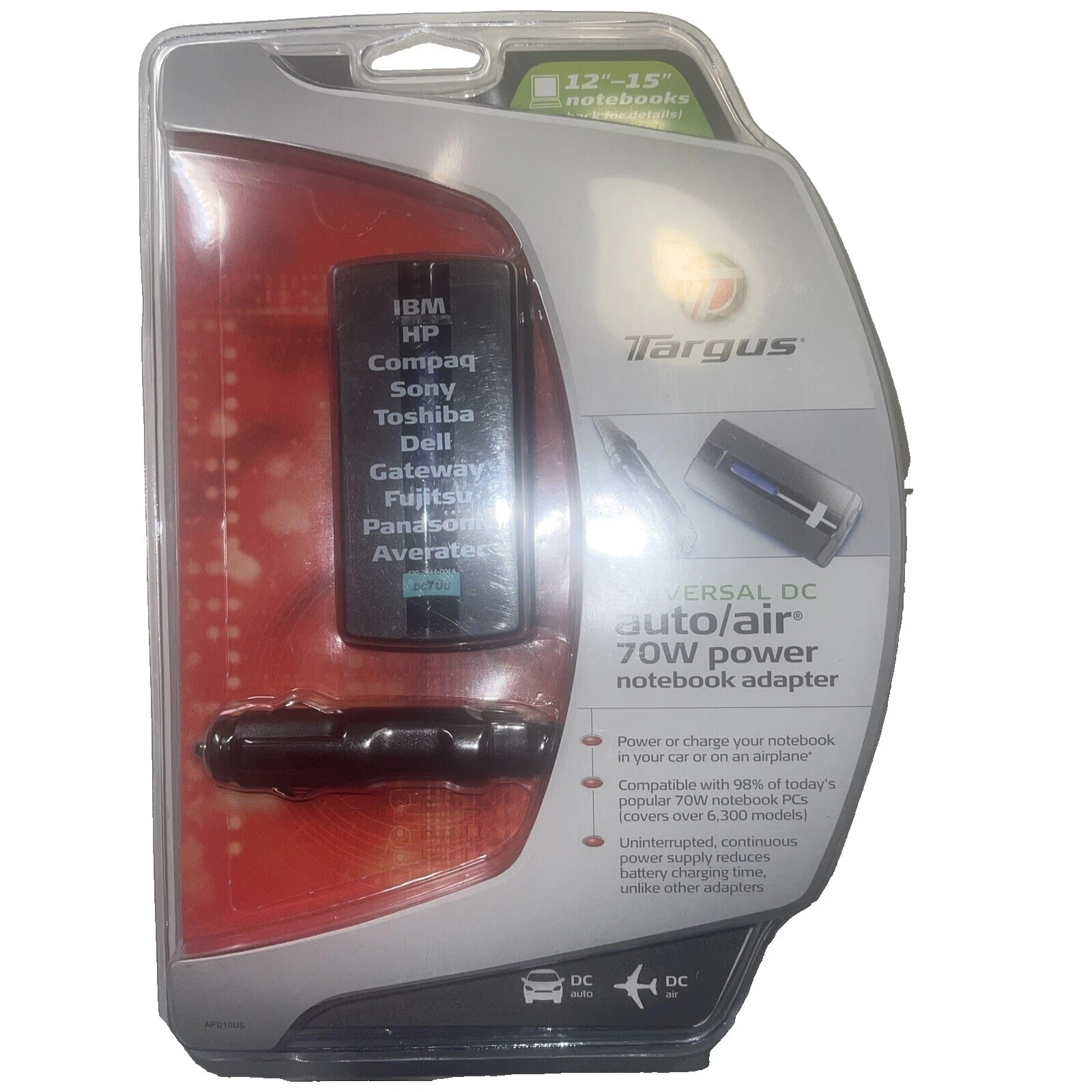 Targus Portátil Alimentación DC/in-Car adaptadores/cargadores para Universal