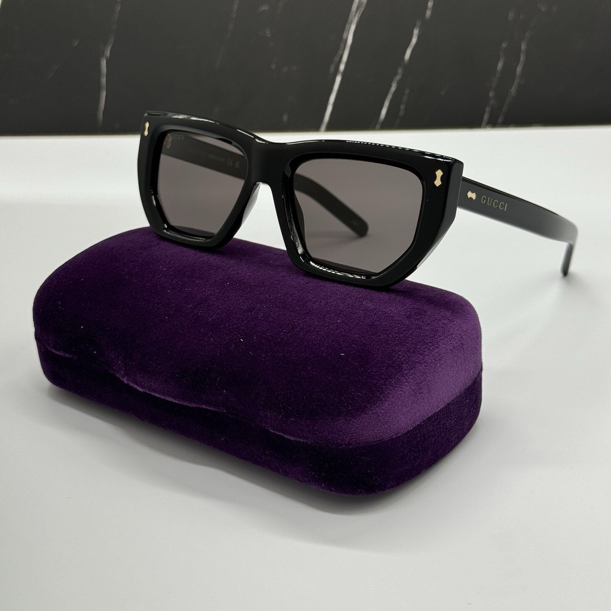 NEW GG1520S 001 GUCCI BLACK GREY GEOMETRIC WOMEN GUCCI