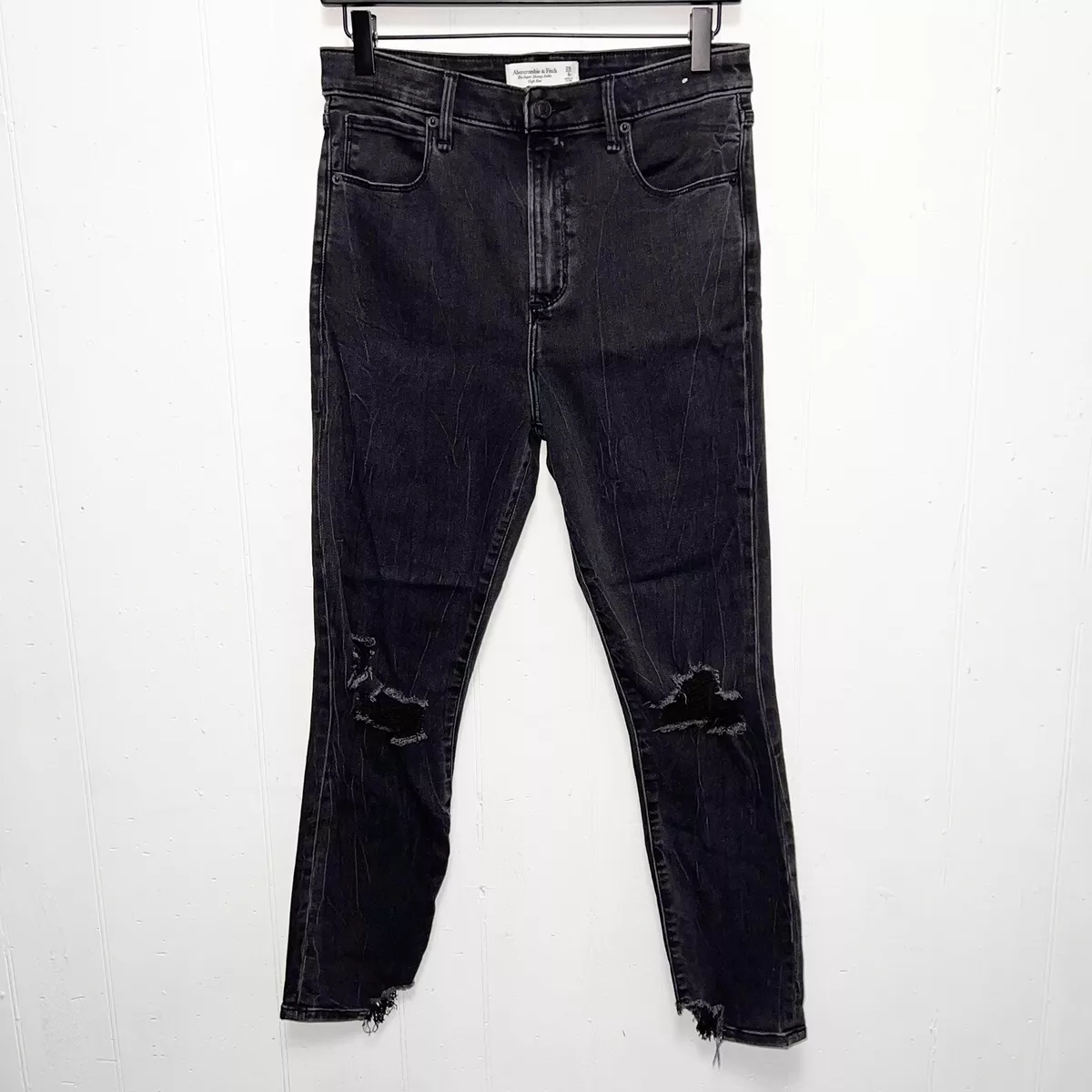 Abercrombie black ripped jeans clearance