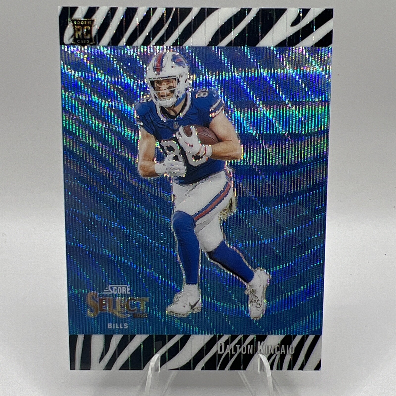 🔥 2023 Select Dalton Kincaid Score Throwback Zebra Prizm SSP🔥 Buffalo Bills