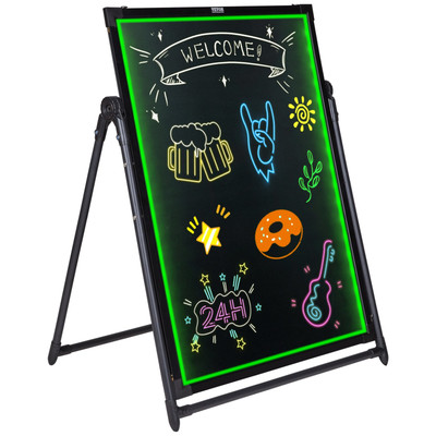 VEVOR LED Message Writing Board, 32''x24'' Illuminated Erasable Lighted Chalkboard