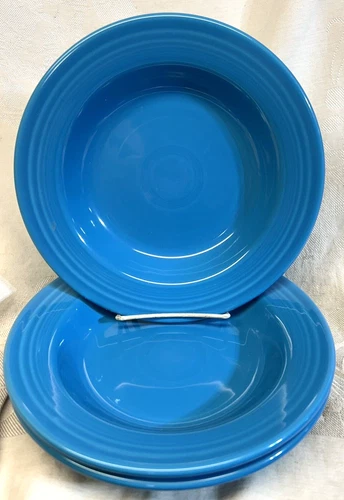 1 Scarce Homer Laughlin FIESTA 9"  Large RIM SOUP BOWL,  Peacock Blue  1 to 3