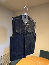 First Mfg Co Roughneck FIM651 Denim Vest Size Small Concealed Carry Pocket 14 Oz