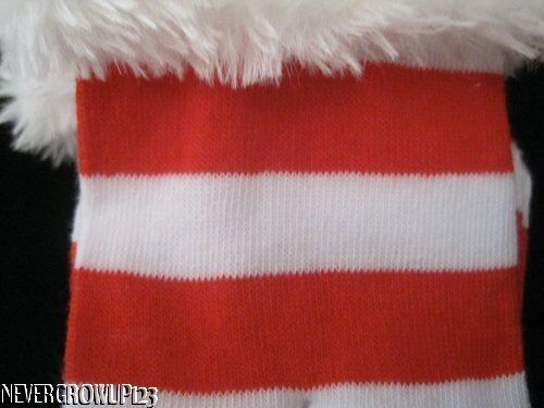KNIEHOHE DAMENSOCKEN MIT ZUCKERSTANGENSTREIFEN ~ RAGGEDY ANN ~ ROT ~ WEISS ~ KUNSTFELL ~ NEU MIT ETIKETT - Bild 3 von 4