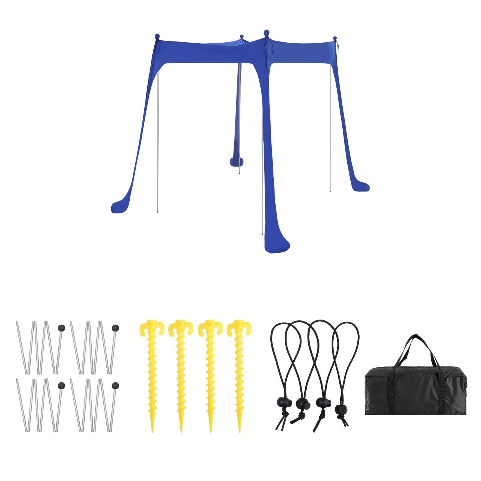 Tienda de playa portátil refugio para sol toldo ala con bolsa de arena para acampar