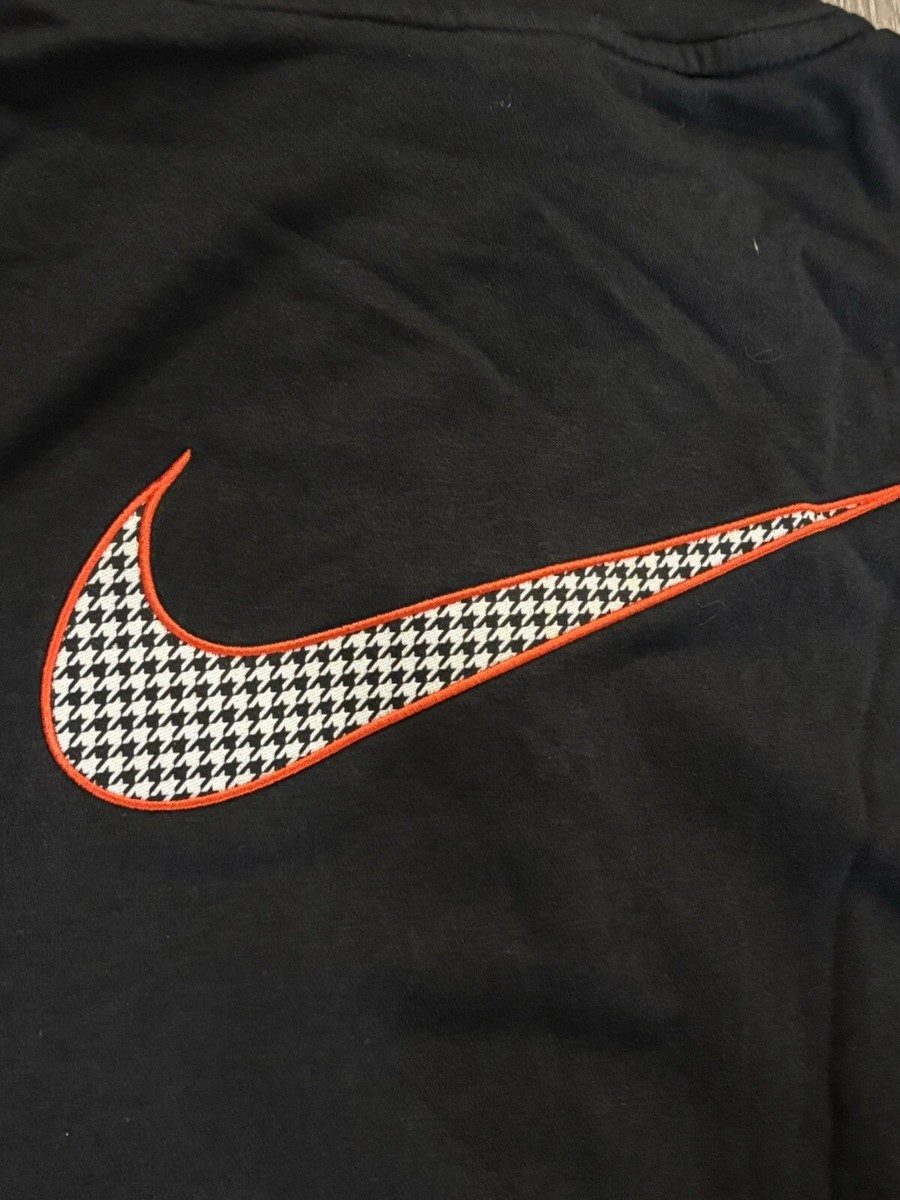 Nike Icon Clash Sweatshirt Womens XL Black 1/4 Zip Houndstooth