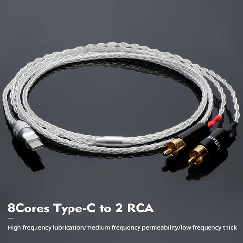 USB C to 2 RCA Audio Cable Audiophile Type C to 2RCA Male Jack Plug Y Adapter - Picture 11 of 19