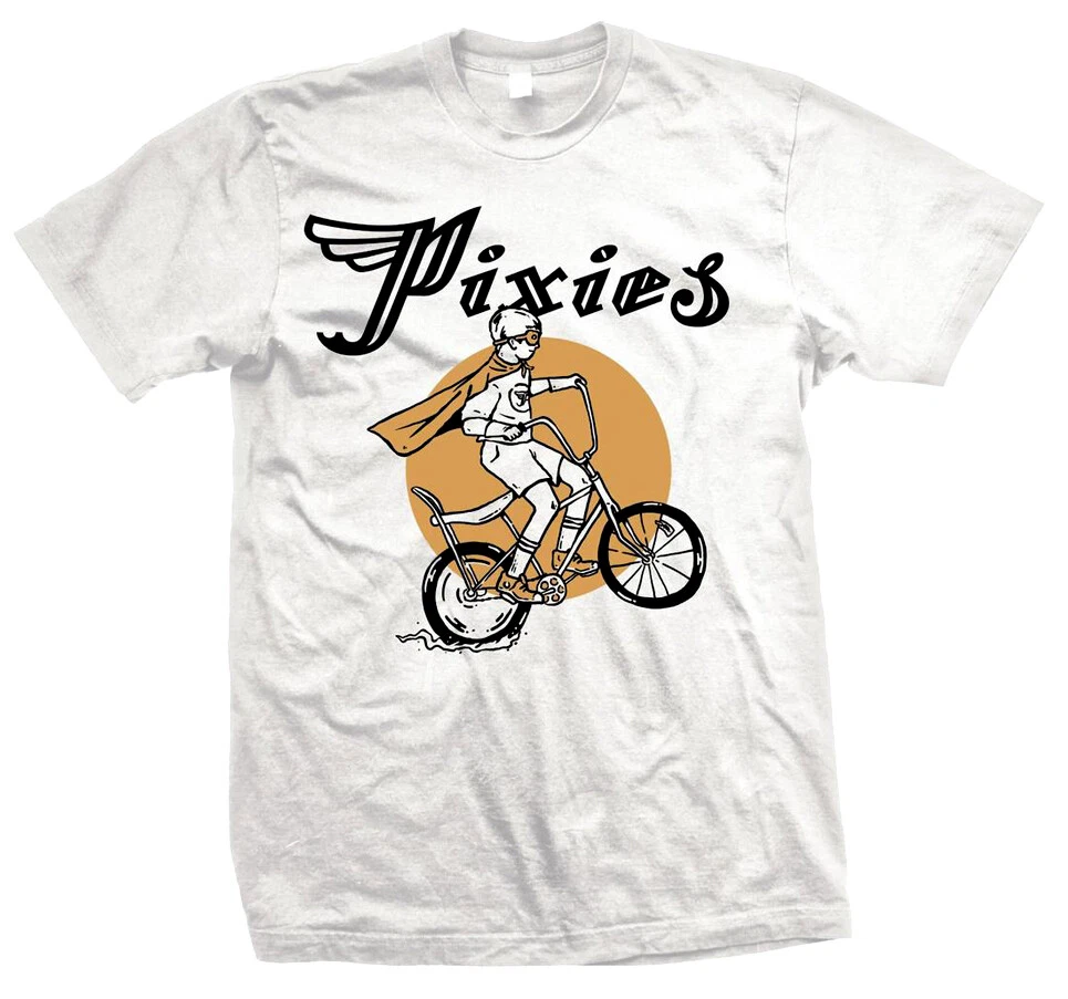 New Authentic Pixies Tony Bike Lightweight Band White T-Shirt (SML-2XL)