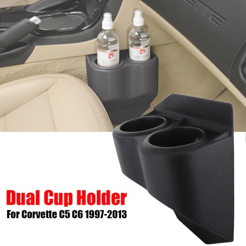 Dual Double Cup Drink Holder Beverage Black For C5 Corvette Travel