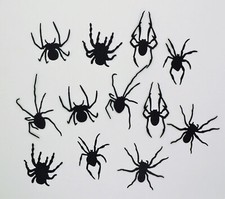 Spider Spiders Halloween Silhouette Die Cut Scrapbook Embellishment set of 12
