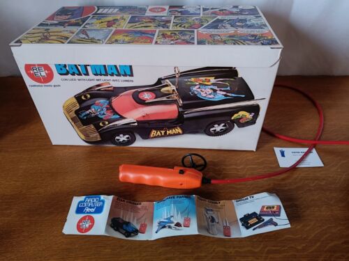 REEL BATMAN BAT CAR BATMOBILE FILOGUIDA MIB VINTAGE 80'S wire-guided RARE - Picture 14 of 14